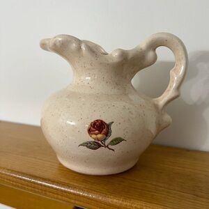 Elegant Cream Floral Ceramic Vase